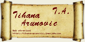 Tihana Arunović vizit kartica